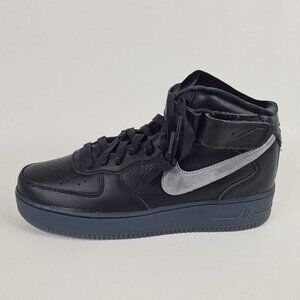 Nike Air Force 1 Mid Premium Black Sneakers Basketball Men Size 9.5
